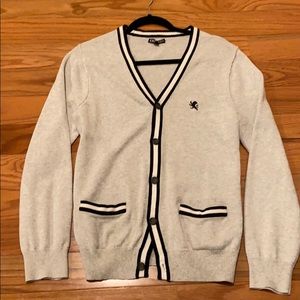 Express Men's "Preppy" Grey Cardigan - Medium